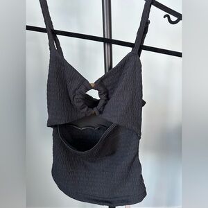 Aralina Women’s XS Black Textured Cut-out Top